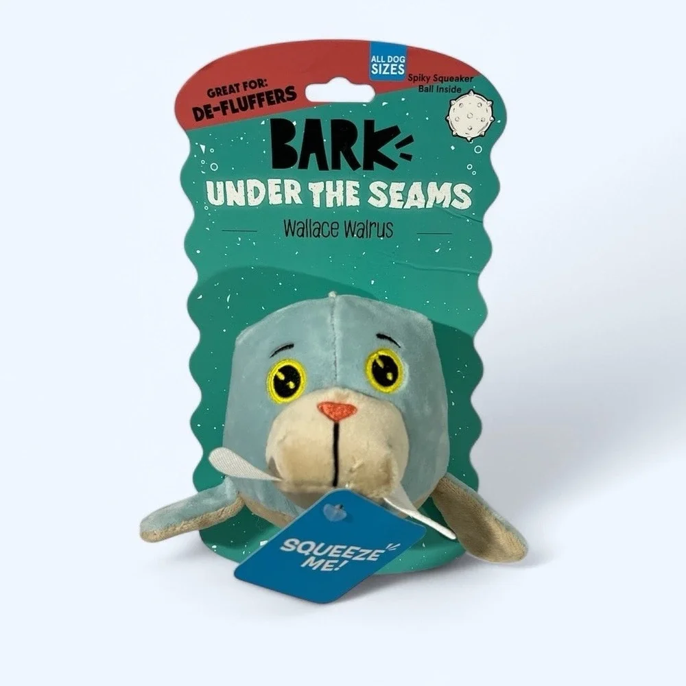Bark Dog Toys Wallus Walrus Party squeak GREAT FOR DEFLUFFERS